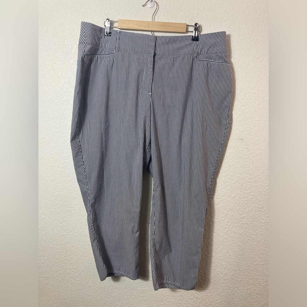 Lane Bryant the curvy Allie blue white pinstriped pants size 18
